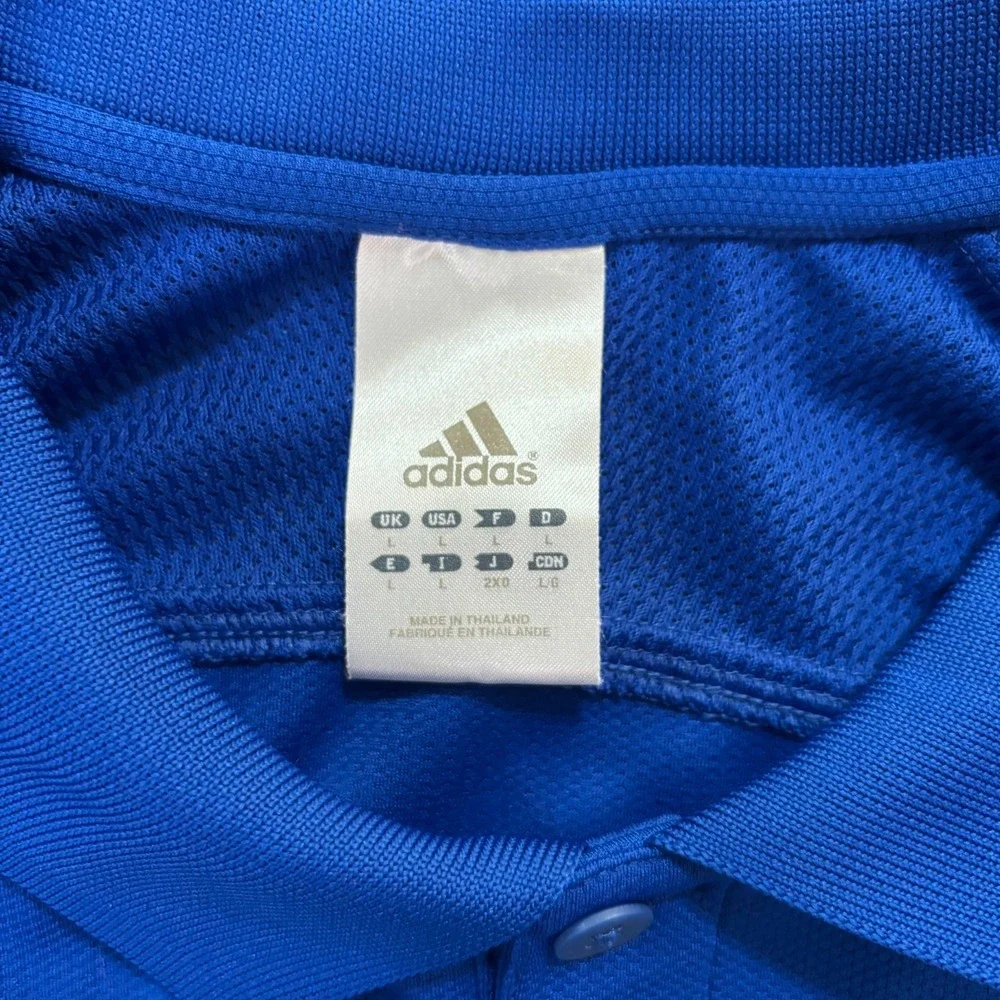 ADIDAS Mens Large‎ Blue Short Sleeve Polo Pirates Baseball Embroidered Athletic